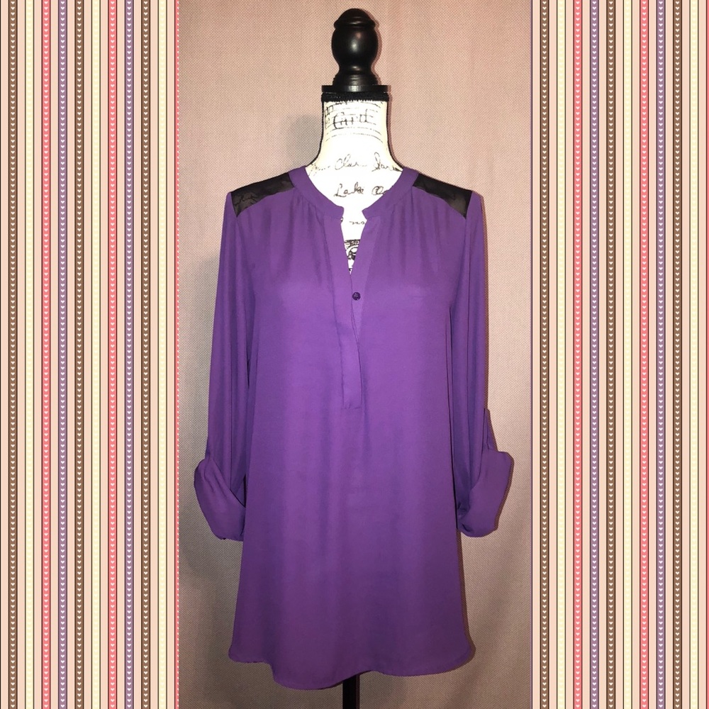 Purple & Black Blouse